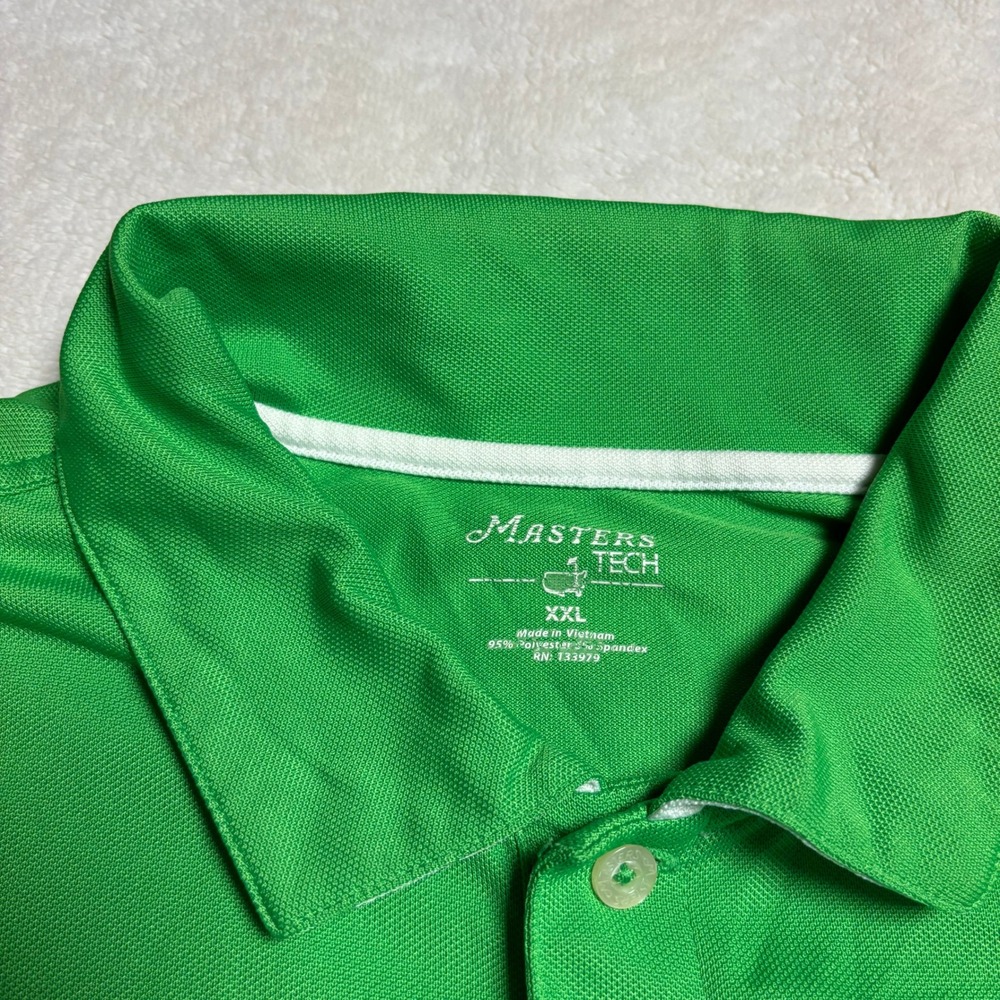 Masters Tech Mens Polo Shirt Size XXL Green Golf Short Sleeve Performance - Picture 2 of 10